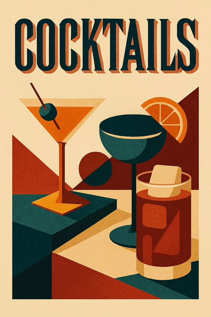 COCKTAIL - Mixologia retrò pellicola backlit da Boissons - Affiches & posters - Retro