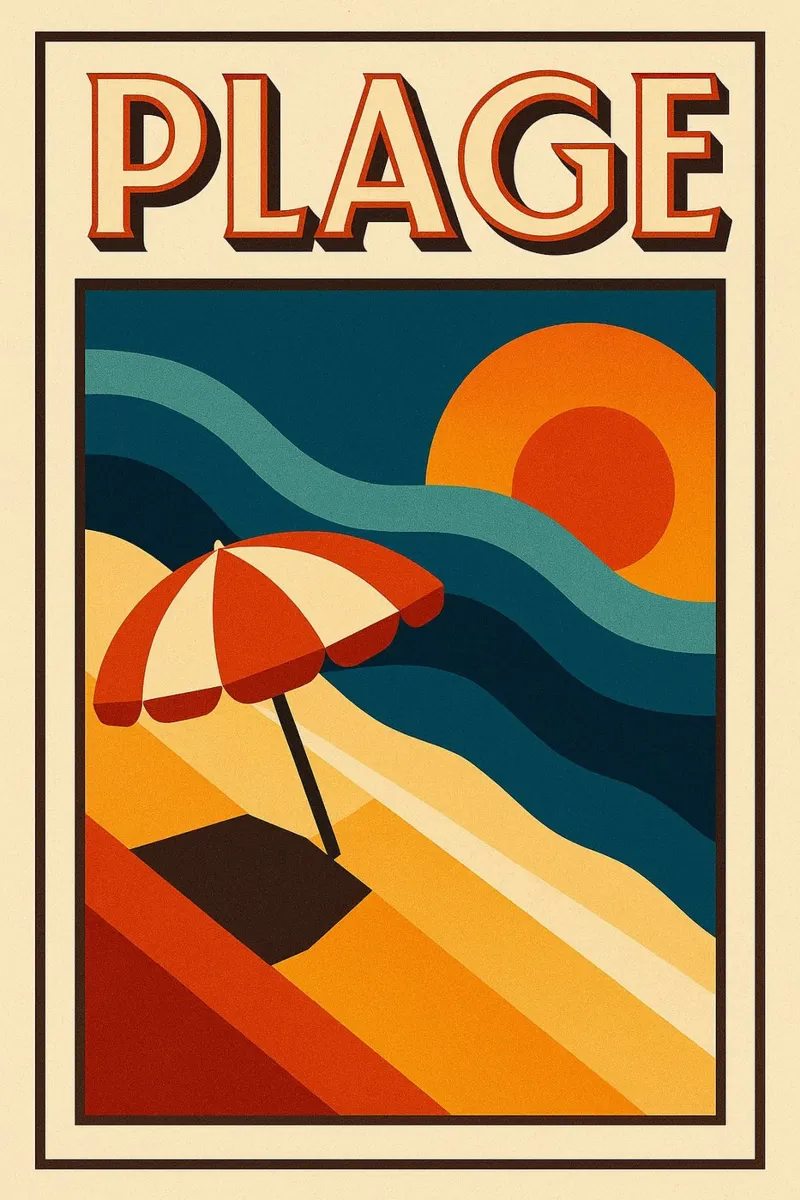 SPIAGGIA - Il sole come promessa di fuga pellicola backlit da JETLAG | affiches voyage
