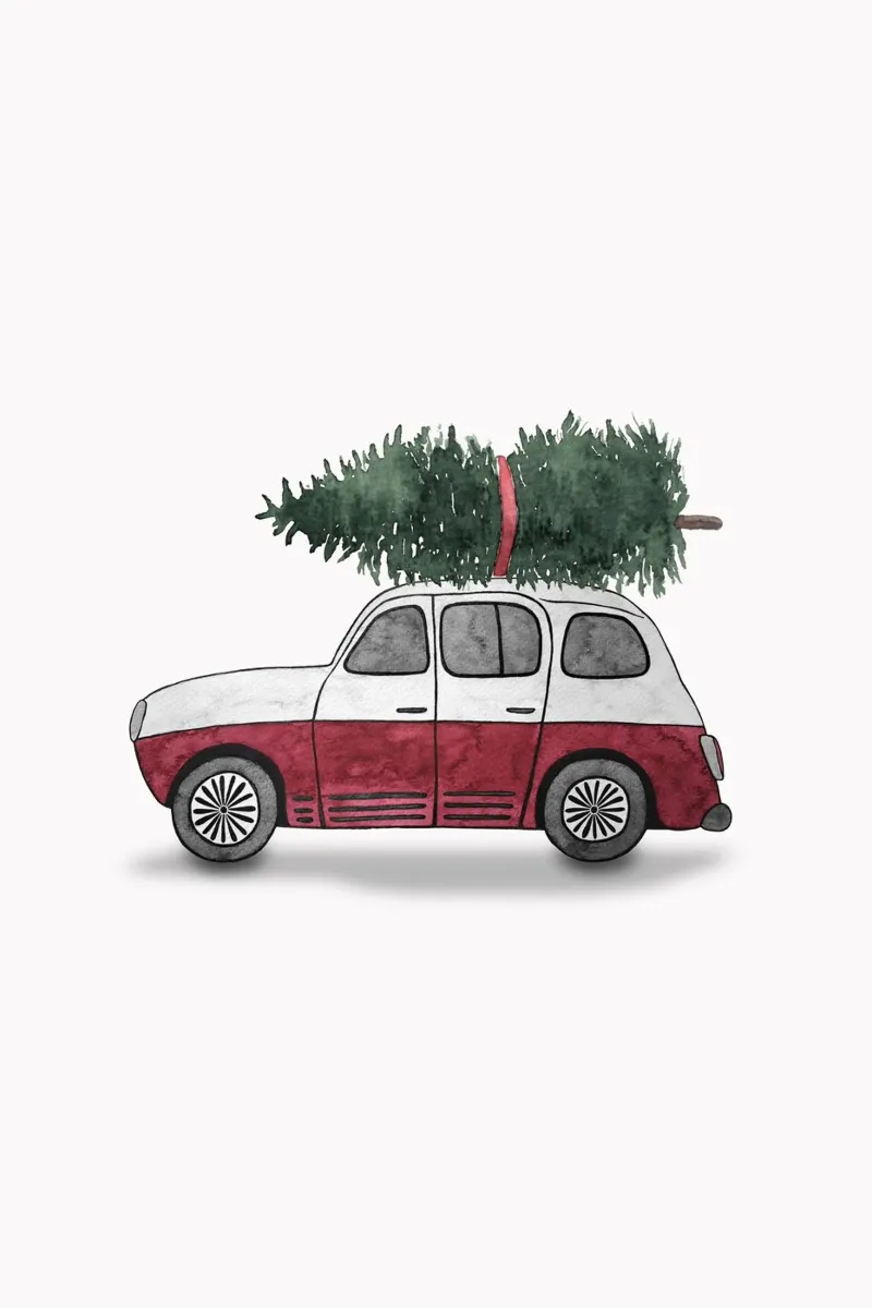 Red Christmas Car poster da karenmenzenbach