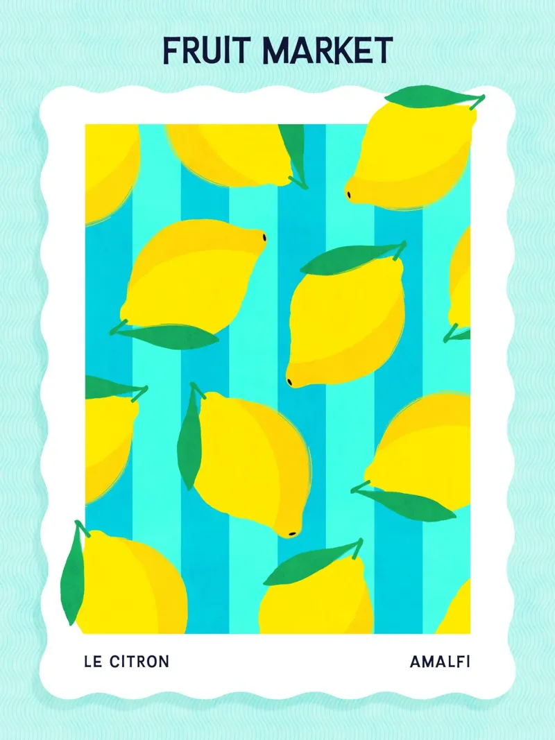 Limone - Poster per il mercato della frutta poster da Dominique Vari