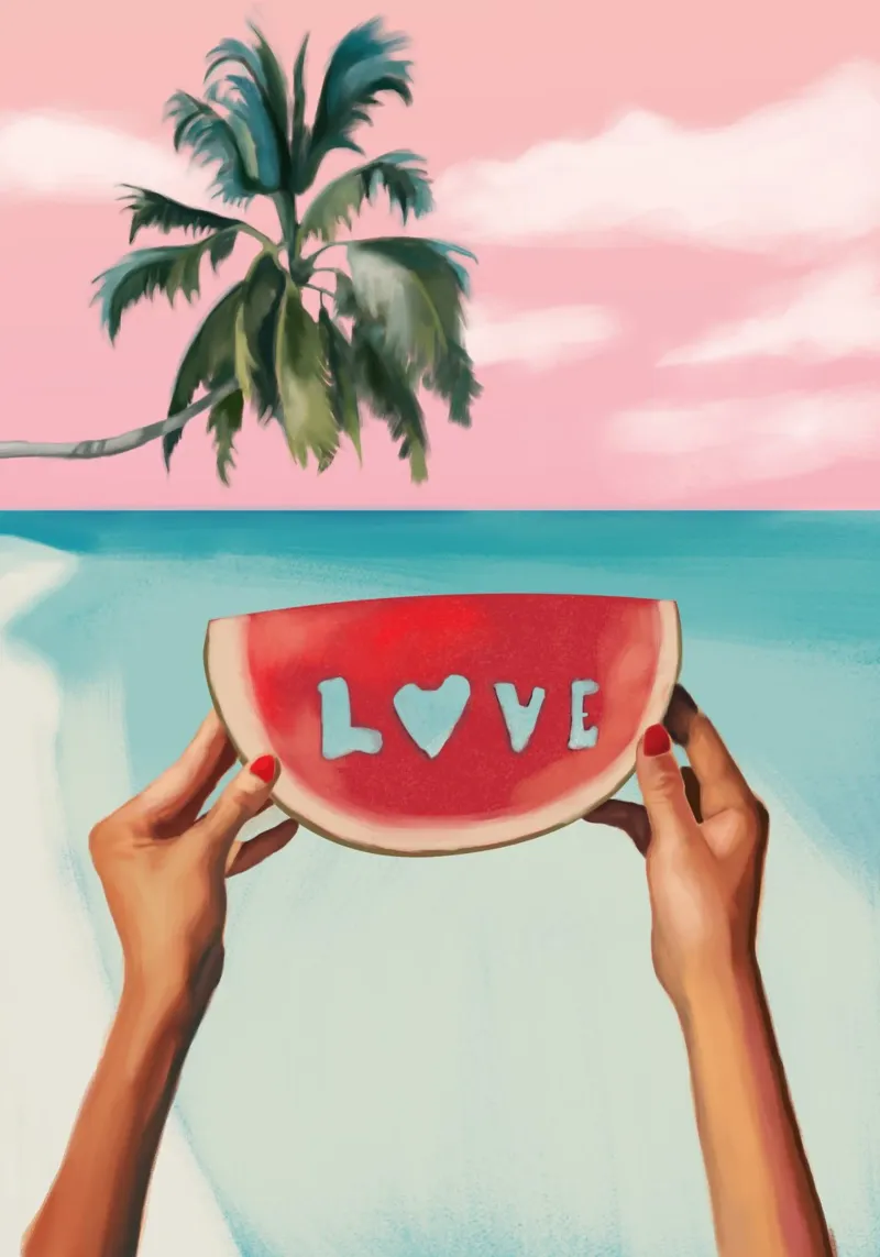 Amore tropicale tela con Cornice a cassetta da Verse