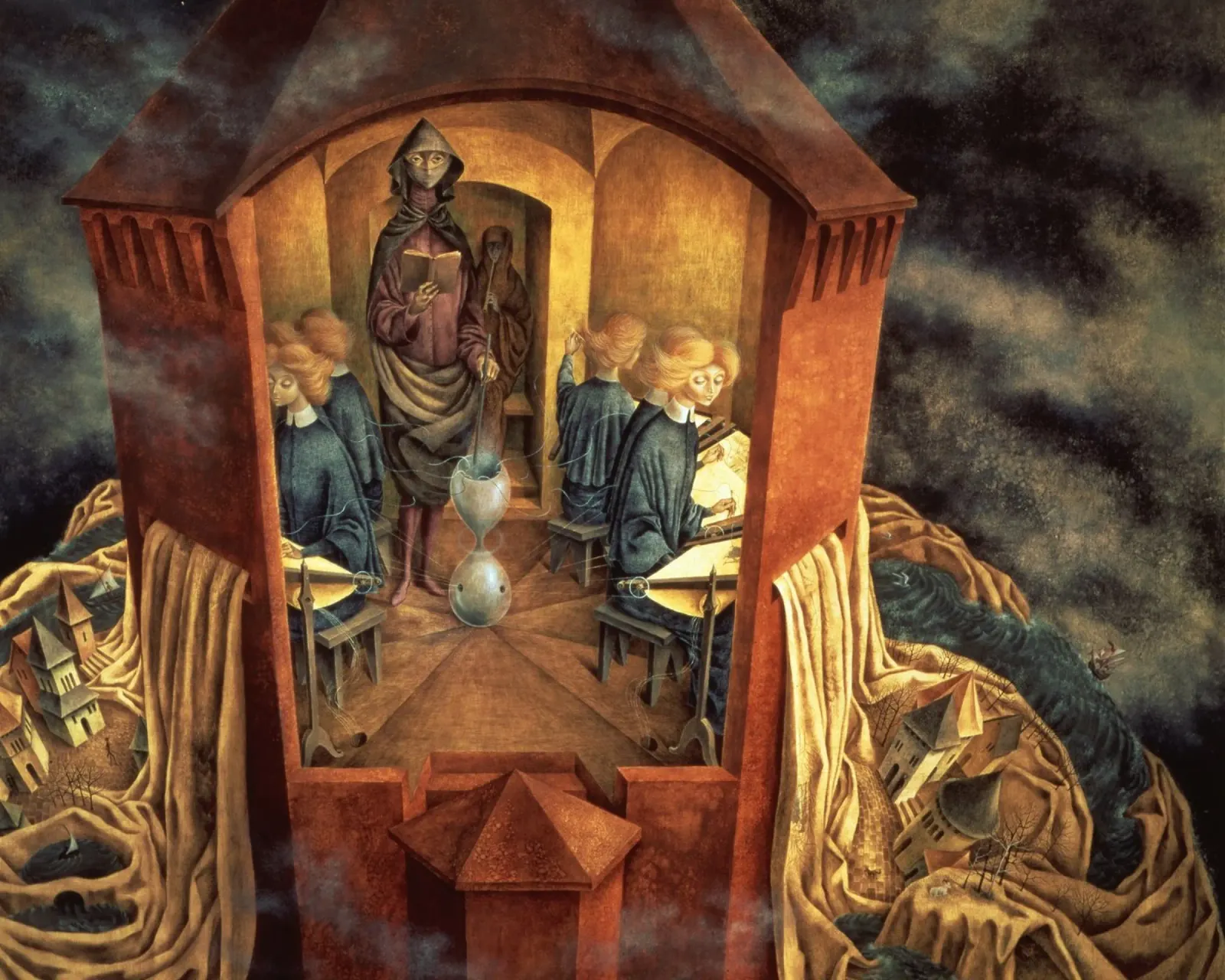 Remedios Varo Ricamare il mantello terrestre poster con telaio in plastica da Kunze Gallery