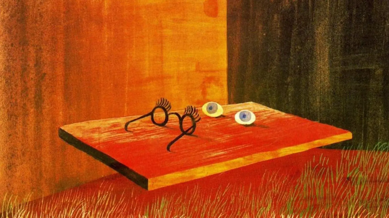 Remedios Varo Les yeux sur la table poster avec cadre en bois de Kunze Gallery