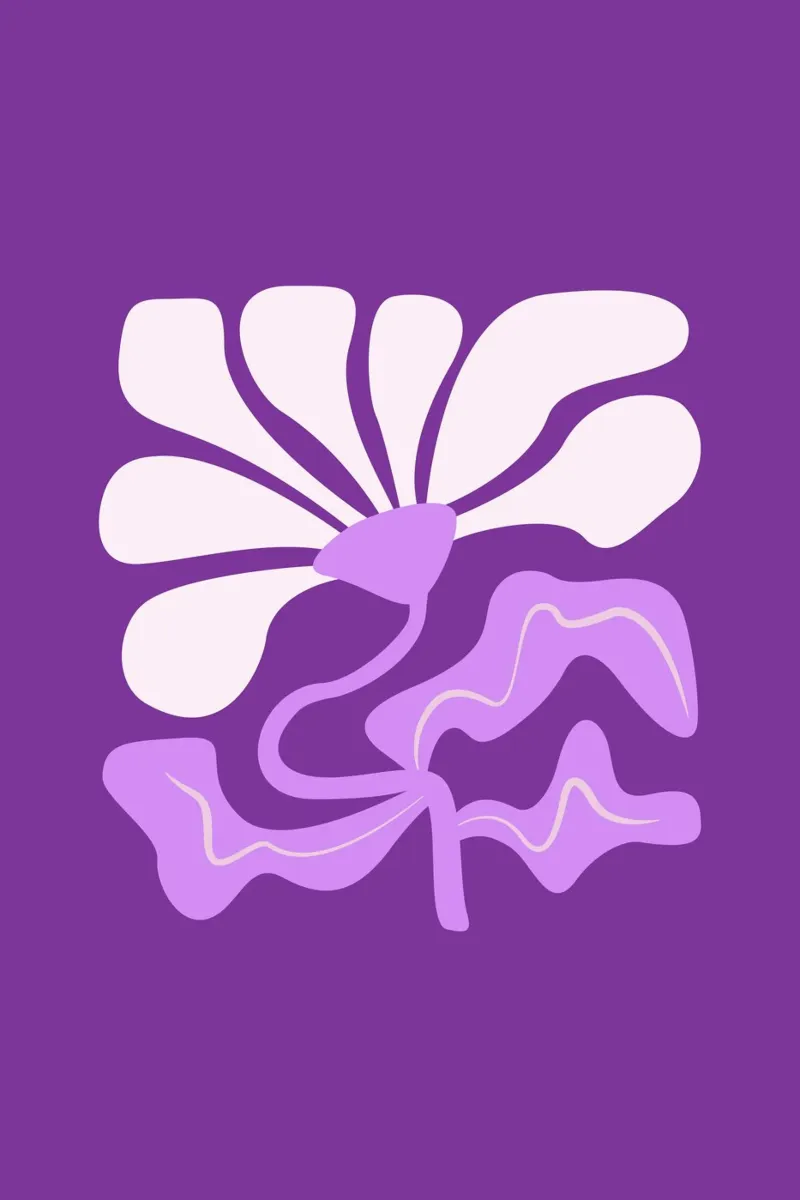 Bold Curvy Flower purple Hahnemühle von karenmenzenbach