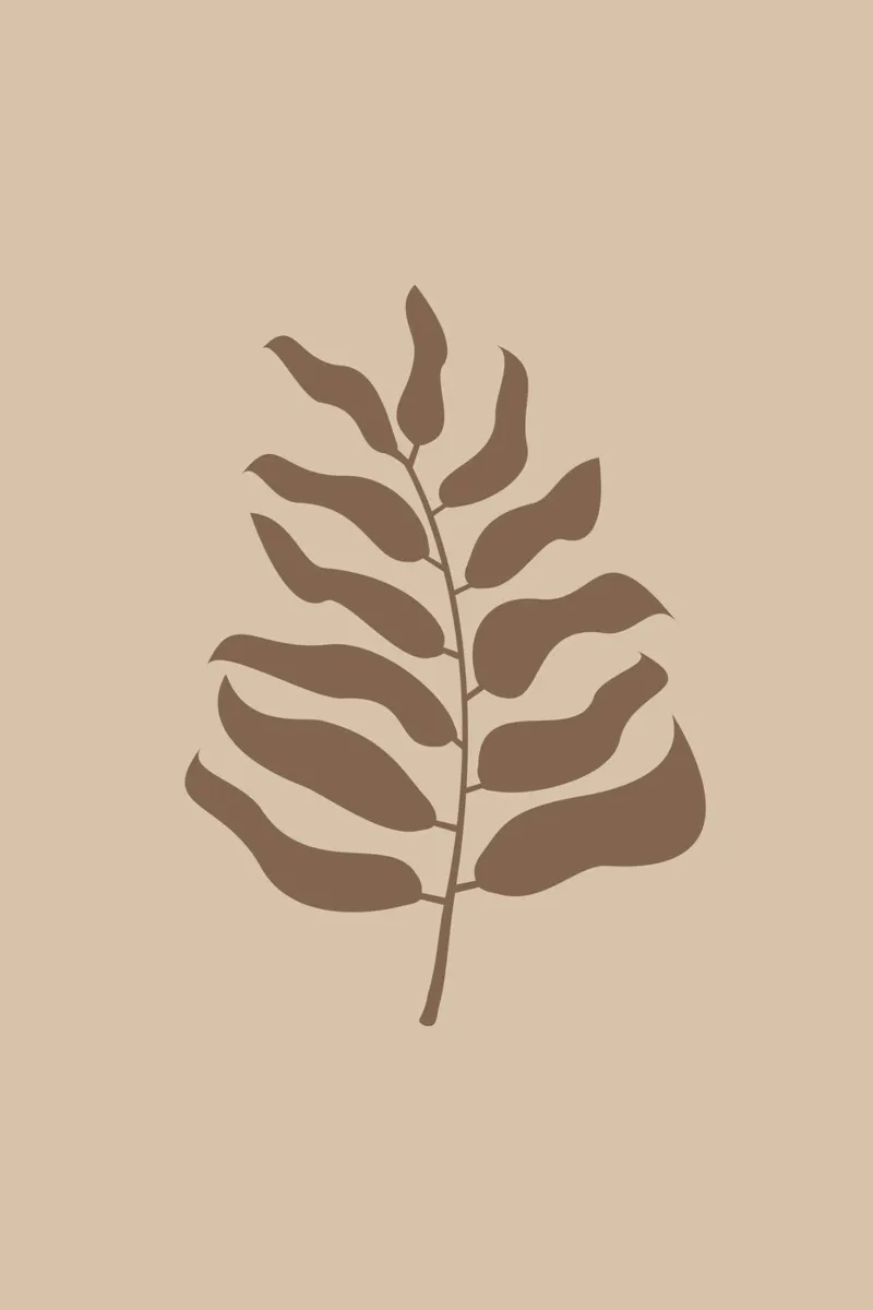 Bold Palm Leaf brown poster con telaio in plastica da karenmenzenbach
