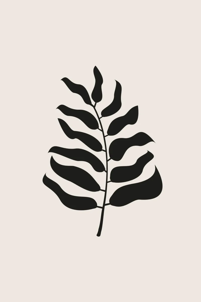 Bold Palm Leaf black hahnemühle by karenmenzenbach