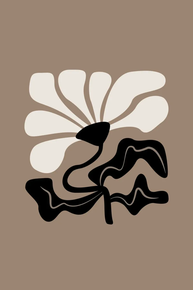 Bold Curvy Flower brown poster by karenmenzenbach