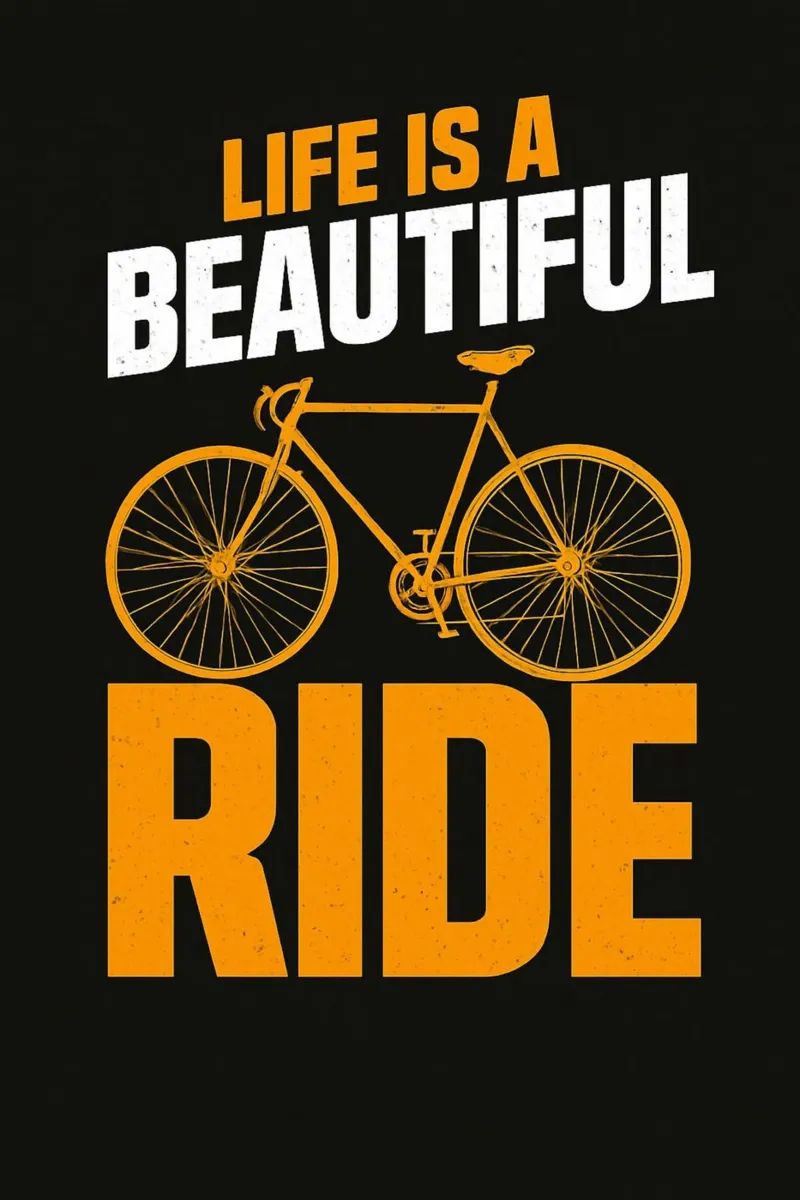 Het leven is een mooie rit Vintage fietsgrafiek poster van inspirational quote