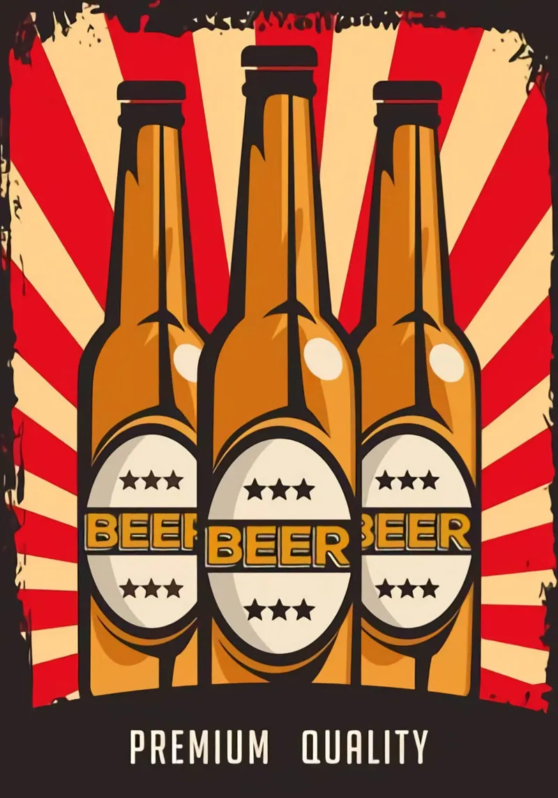 Opere d'arte di qualità premium per la birra poster con telaio in plastica da Jodie Art