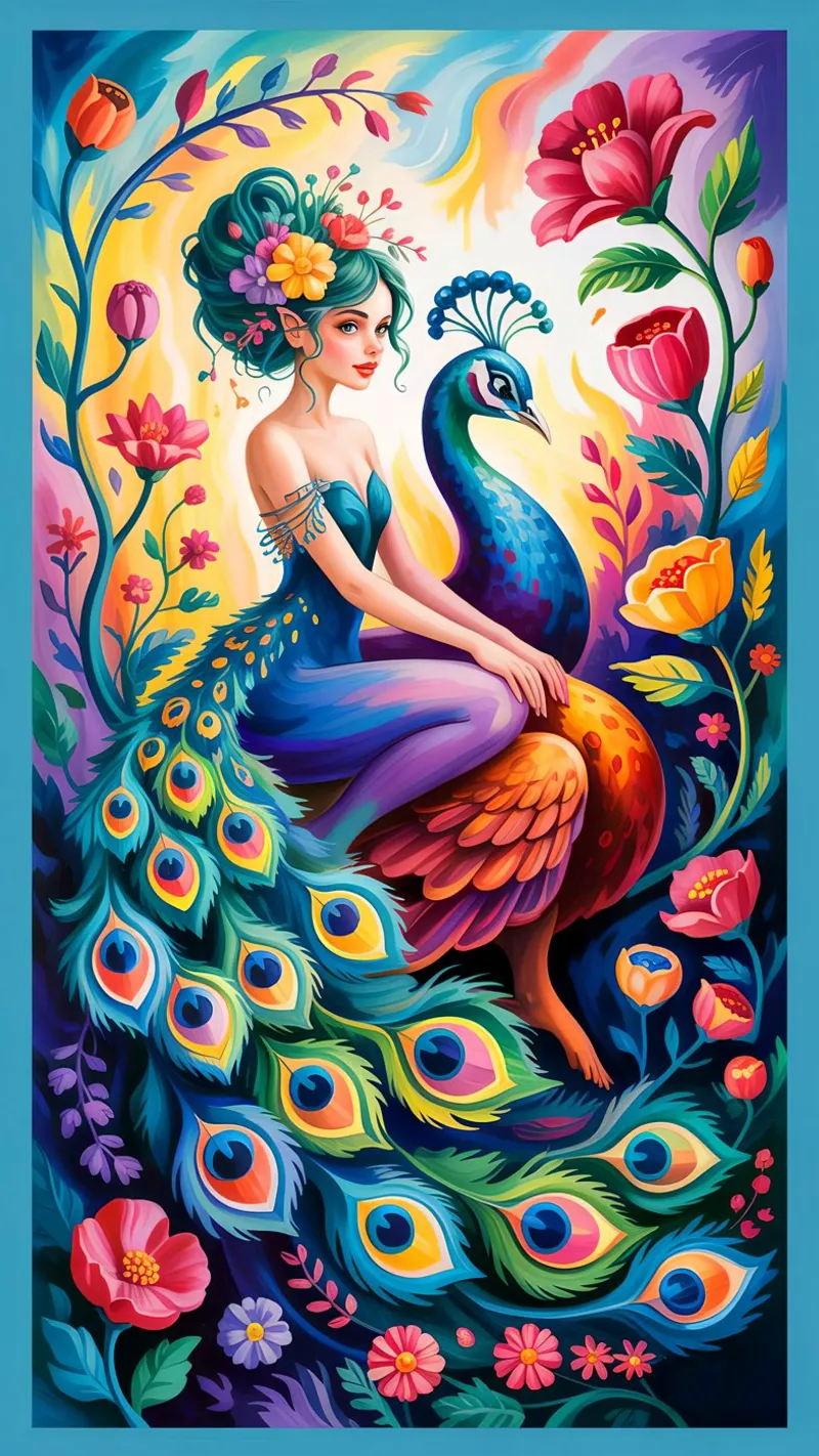 Flower Women Beauty poster con telaio in alluminio da Jeff Studio