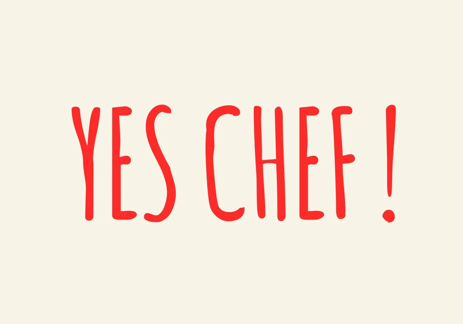 Yes Chef – Playful Kitchen Quote poster con telaio in alluminio da Attaboy Dsgn