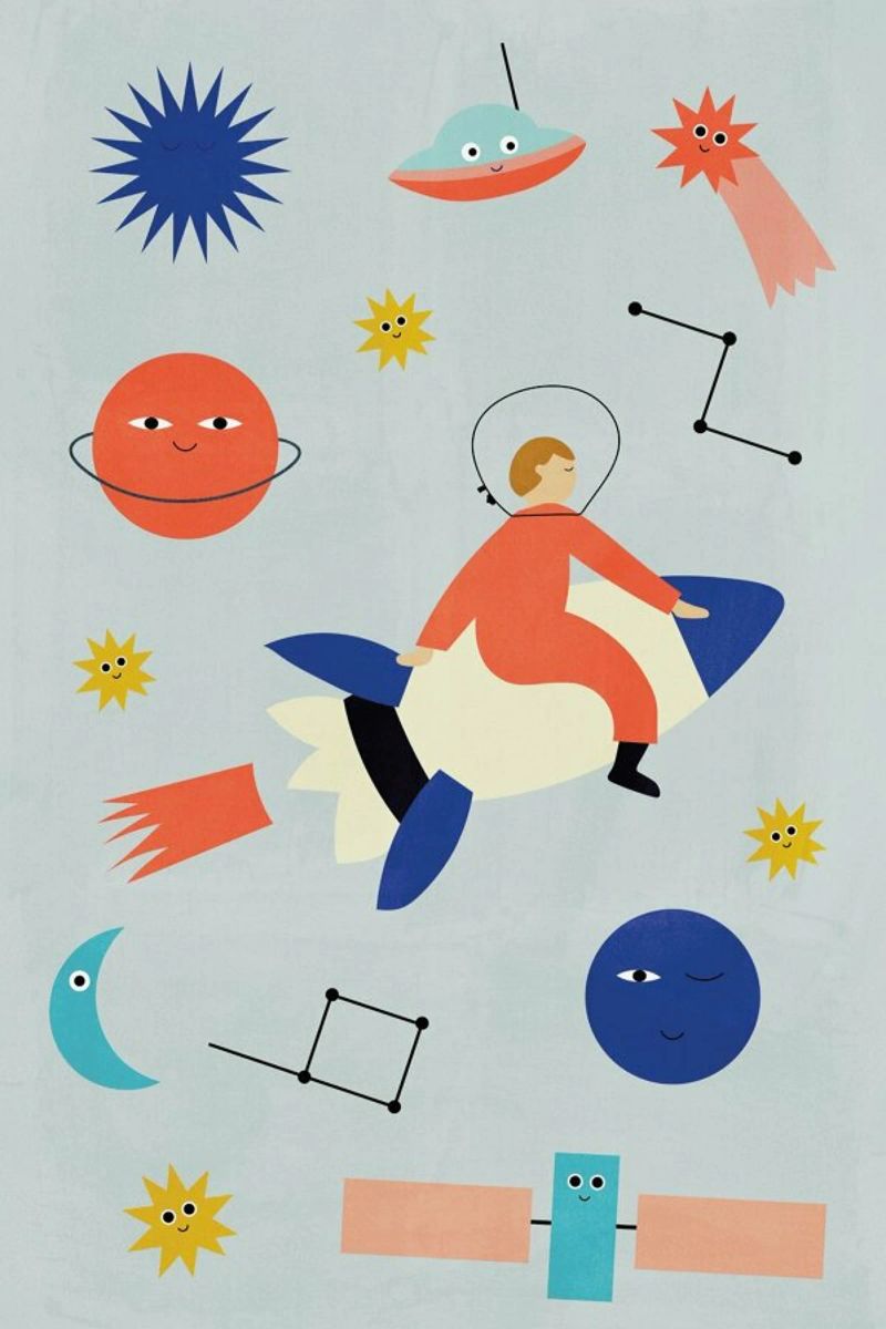 Friends in Space poster by Little Flourishes