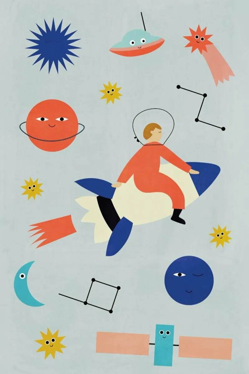 Friends in Space poster da Little Flourishes