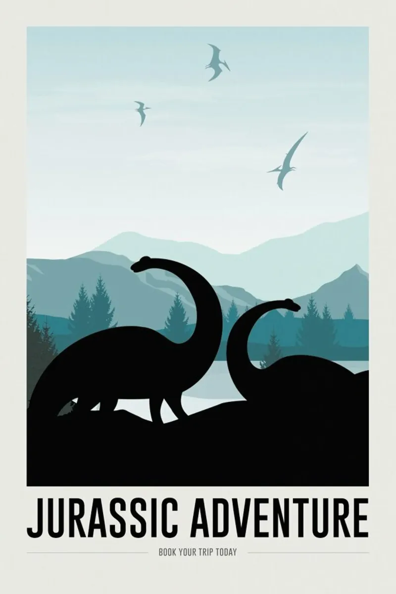 Jurassic Adventure I poster con marco de plástico de daylight design studio