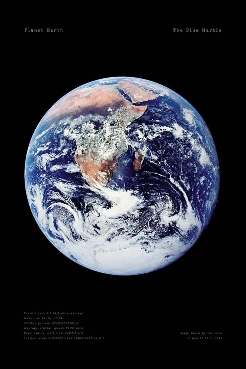 View of Earth from Apollo 17 poster da Vintage by JUNIQE