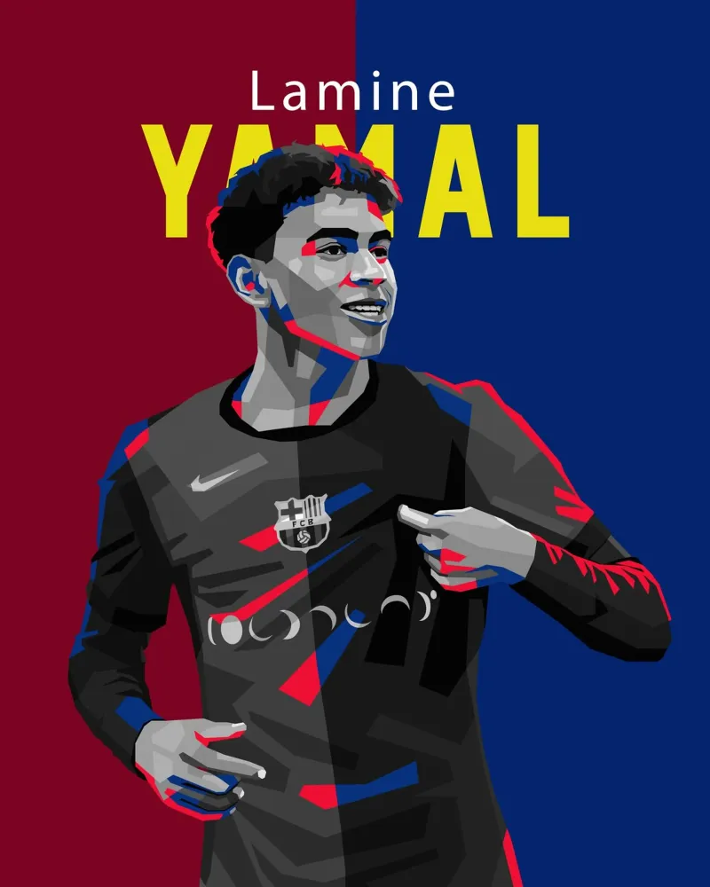 Lamine Yamal carta hahnemühle da WPAP MALANG