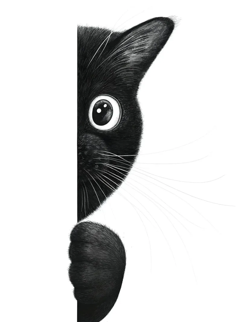 Cat Playing Hide And Seek pellicola backlit da lennytravers