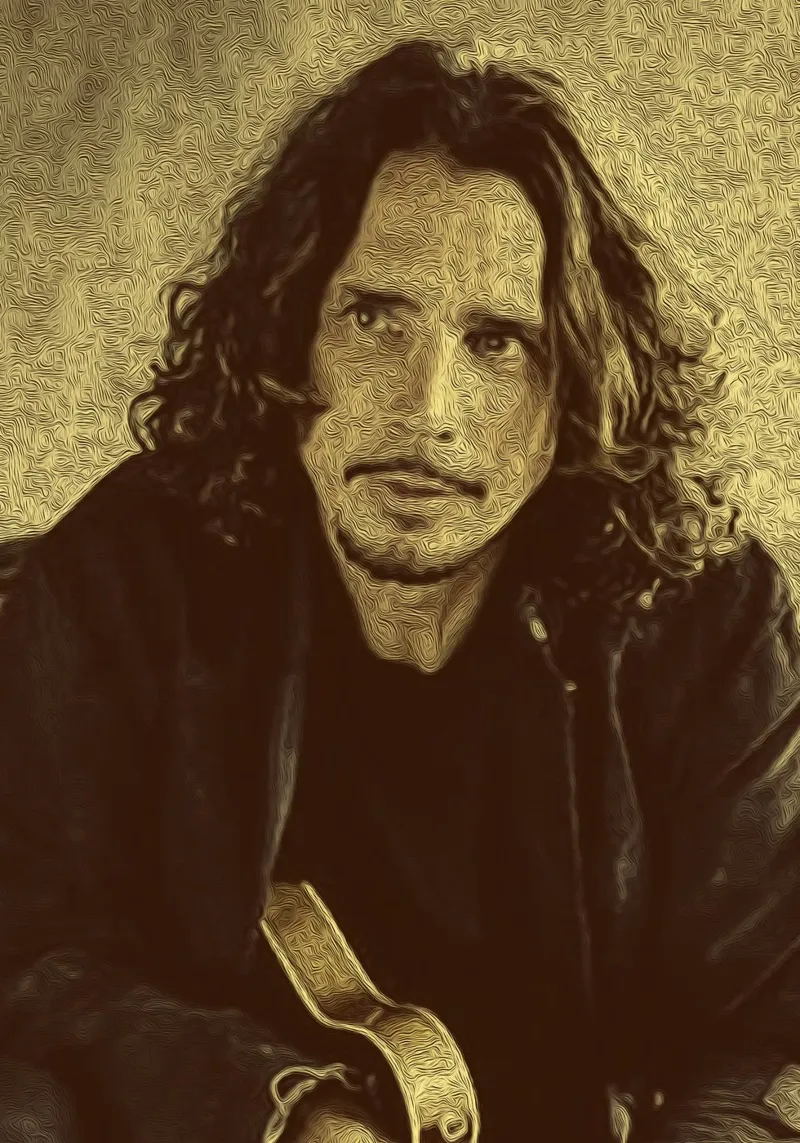Chris Cornell ritratto retro rock pellicola backlit da singpentinksale