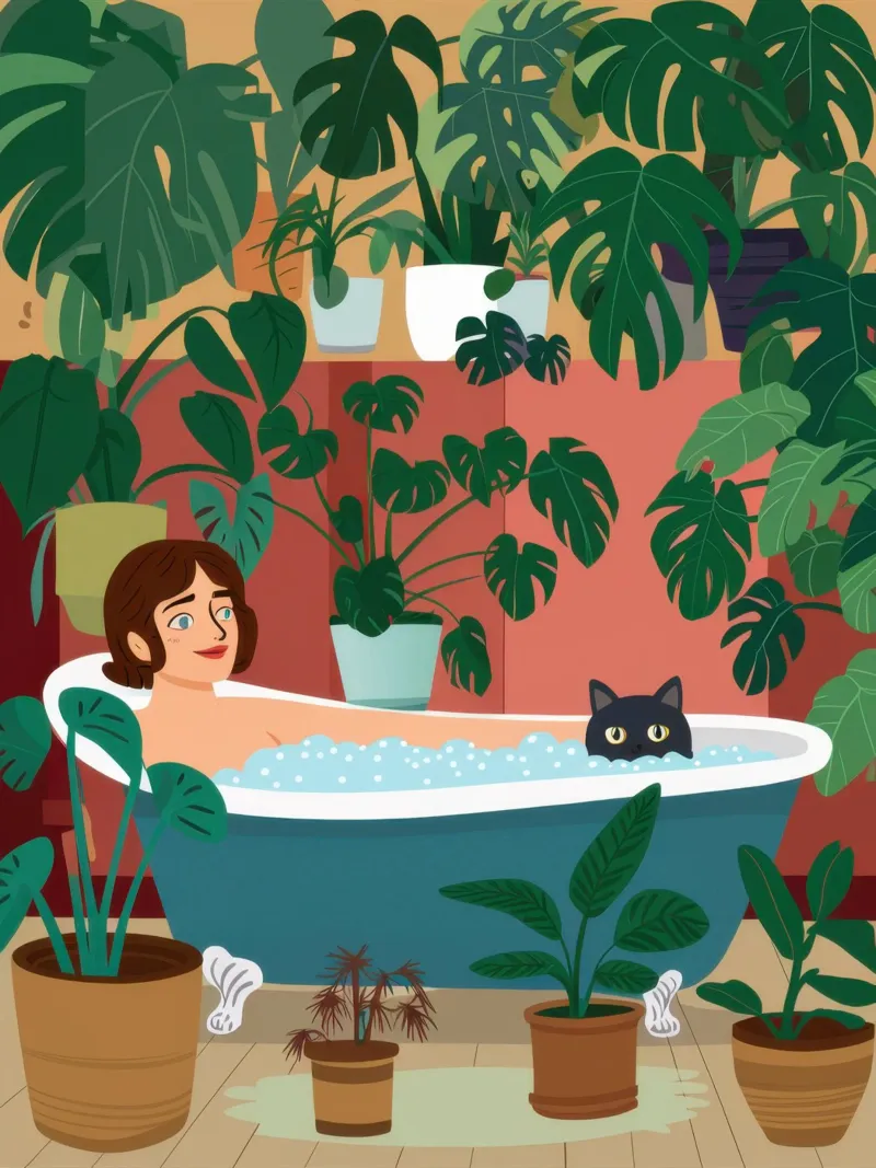 Bañera Gato Jungla aluminio dibond de Pale Aura