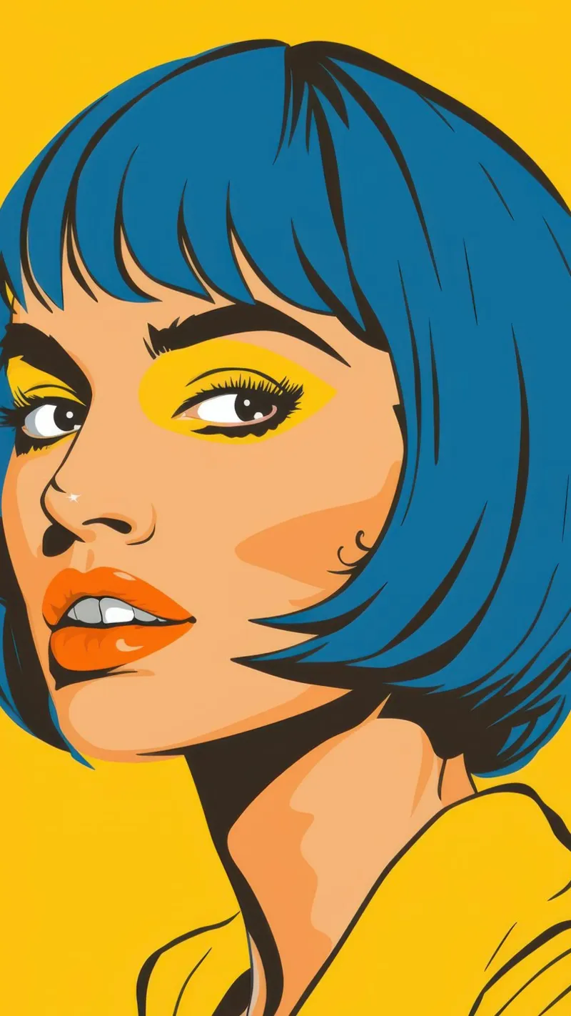 Capelli blu Pop Art pellicola backlit da Sentinel Glow