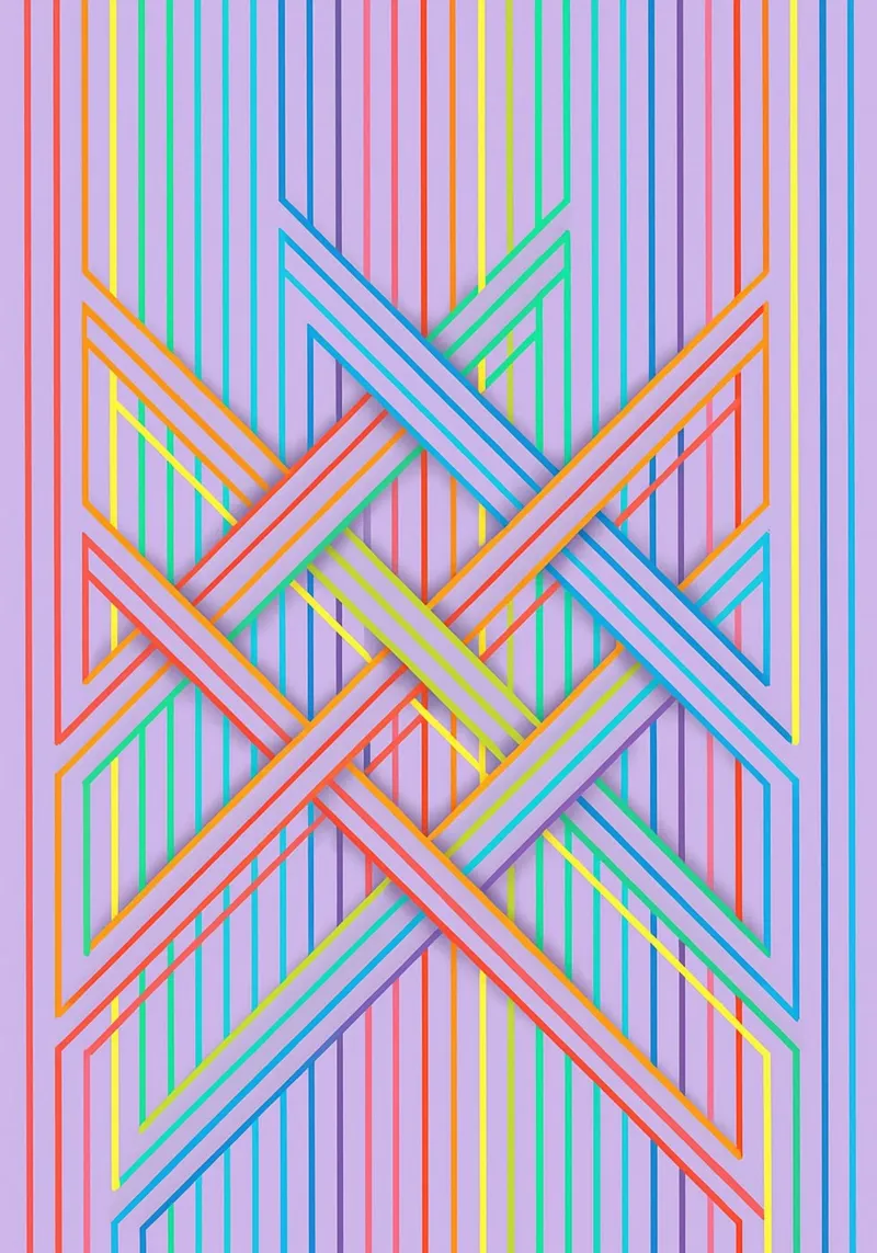 abstract cross line vector canvas by oneway