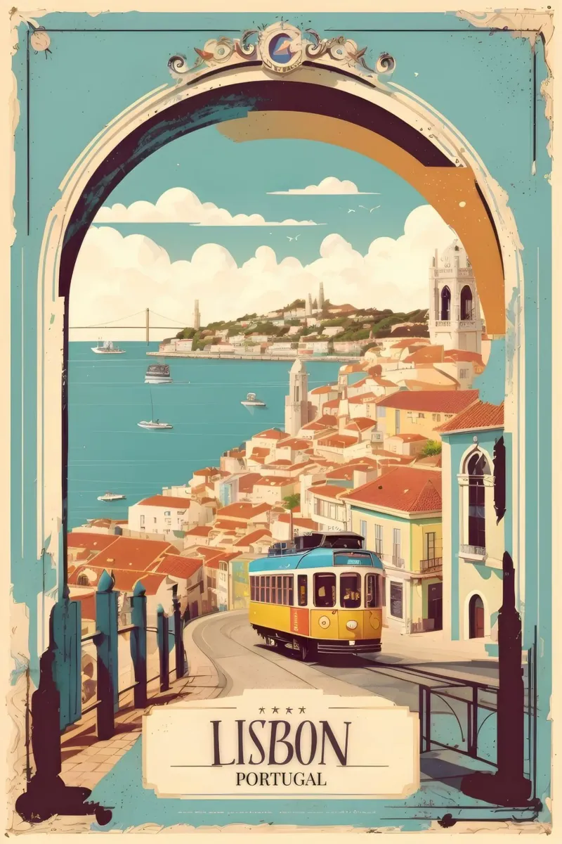 Lisbona Poster Bellezza portoghese plexiglass da muench benjamin