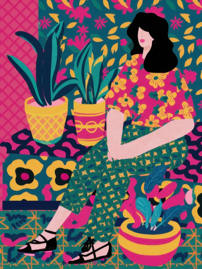 Maximalist Plant Lady hahnemühle by Marigold Tiga