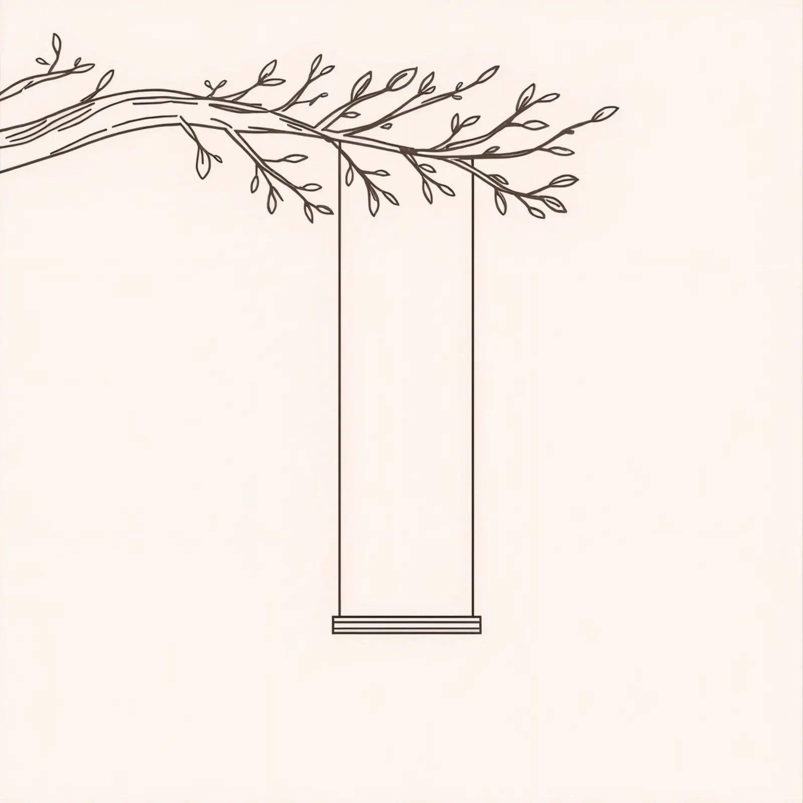 Empty swing hanging from a tree branch in a minimalist art backlit film by DesignDoodle