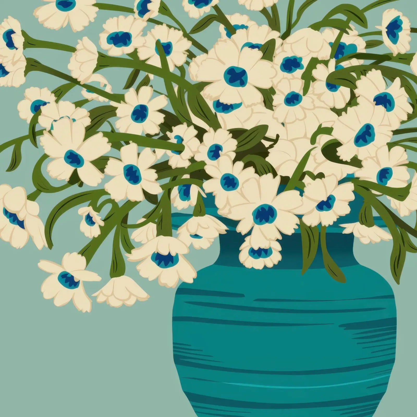 Abbondanza di margherite azzurre poster da Mossy Pigment