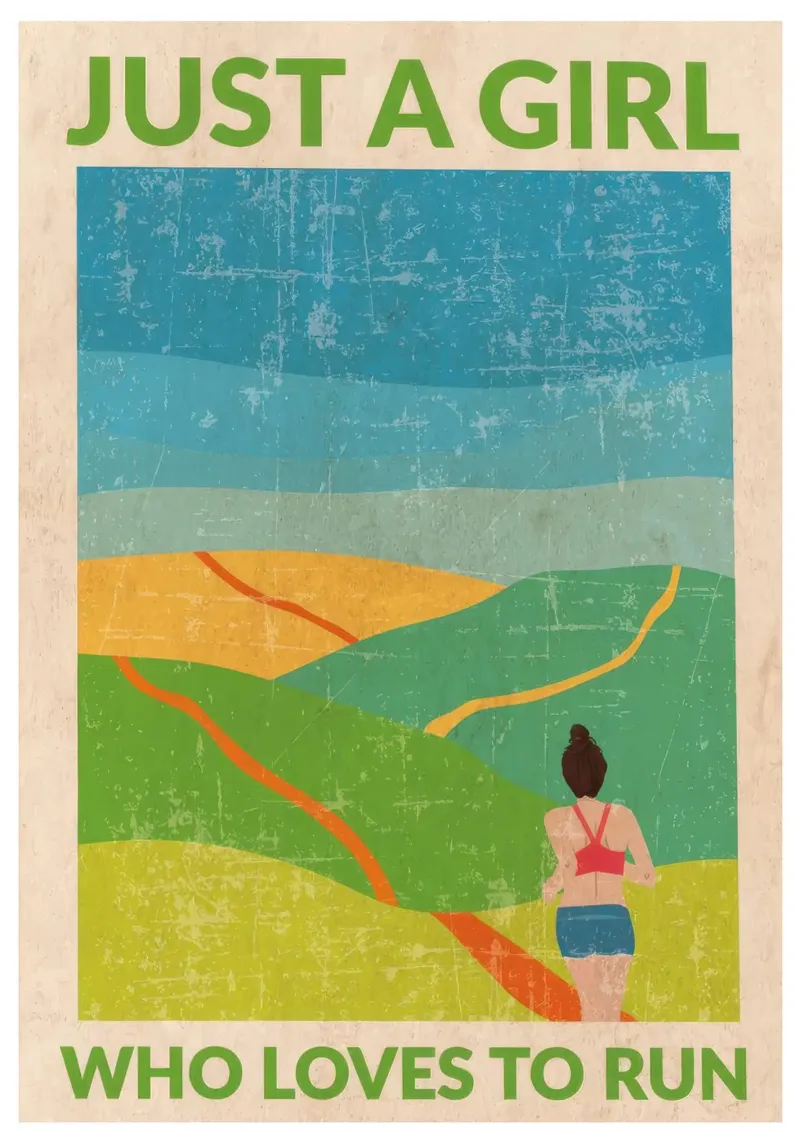Solo una ragazza che ama correre (Brunette) poster con telaio in plastica da muench benjamin