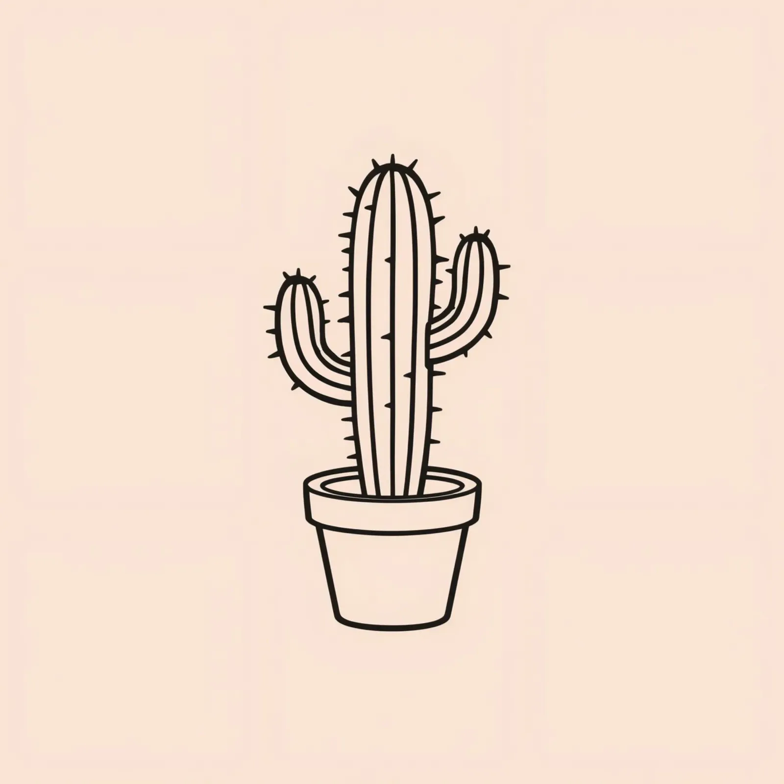 Cactus in un semplice vaso esposto su uno sfondo semplice pellicola backlit da DesignDoodle