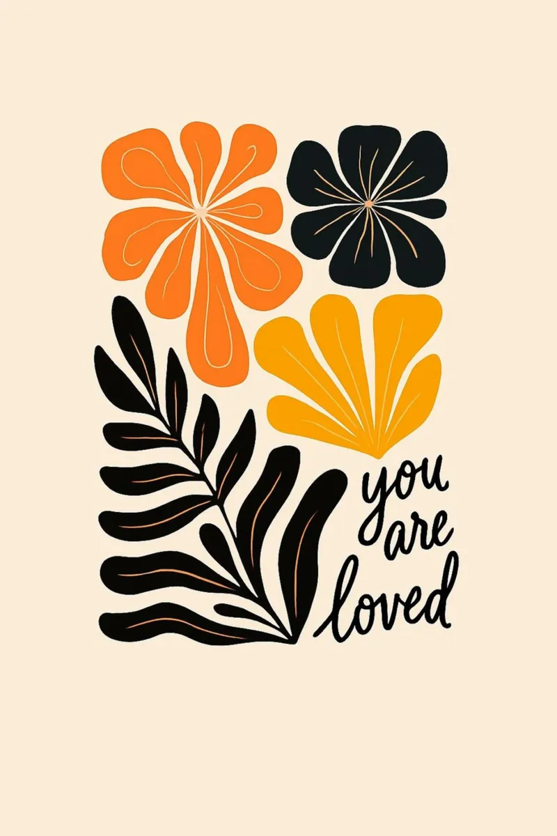 Mid-Century Modern Abstract Botanical Print hahnemühle by inspirational quote