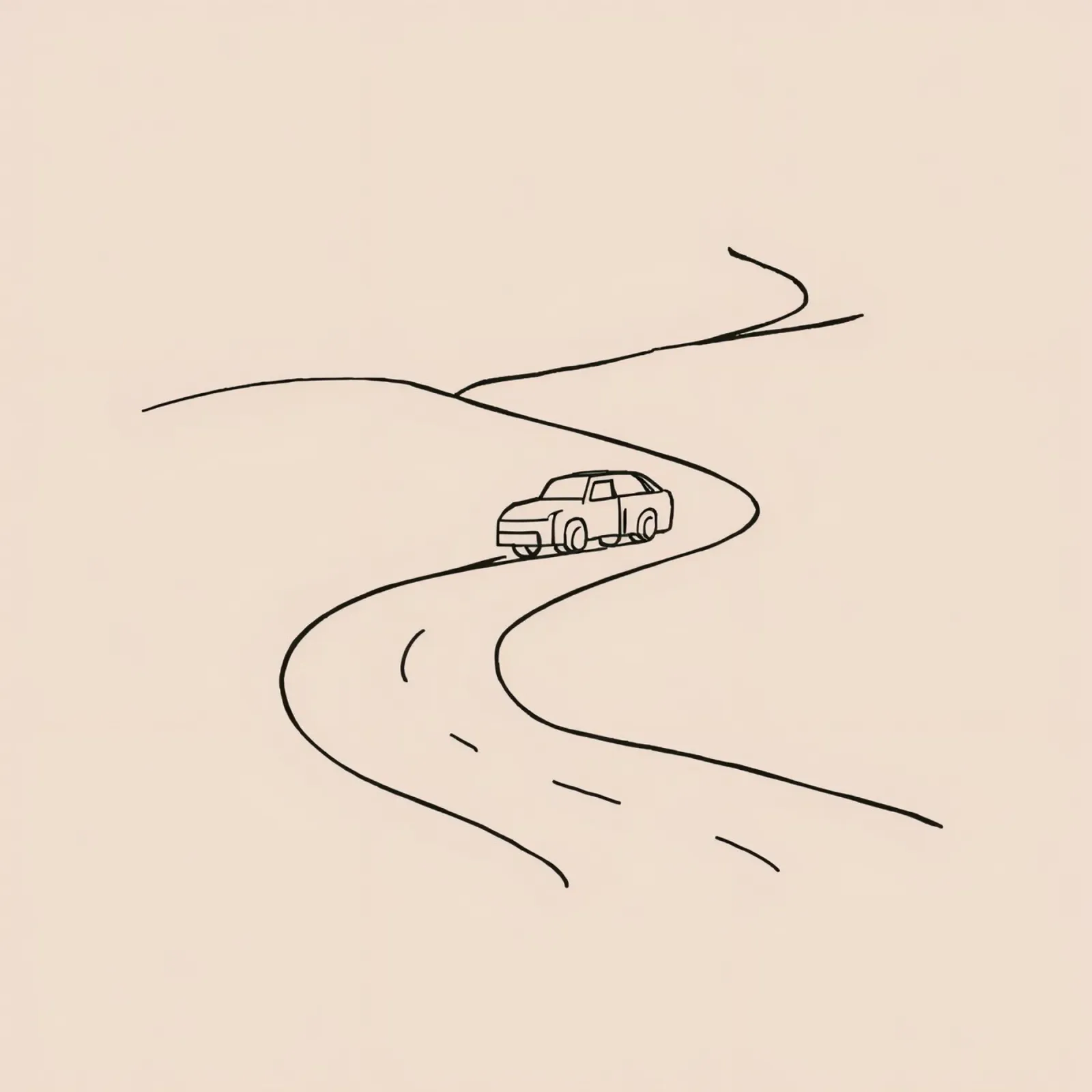 Strada curva con auto in viaggio attraverso un paesaggio aperto plexiglass da DesignDoodle