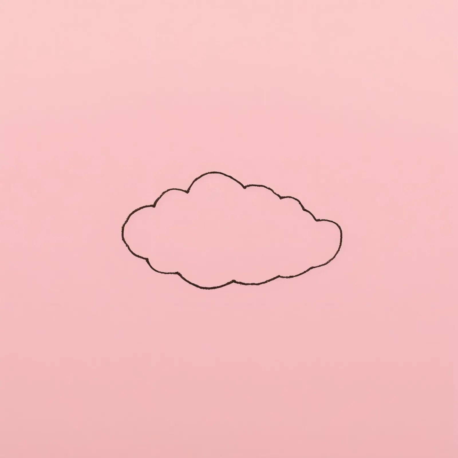 simplistic cloud design on a soft pink art canvas by DesignDoodle