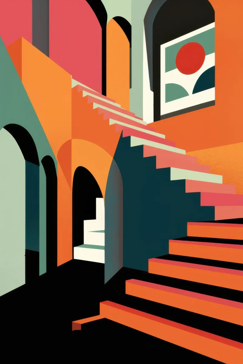 Chiaroscuro Stairway Dream backlit film by Mossy Pigment