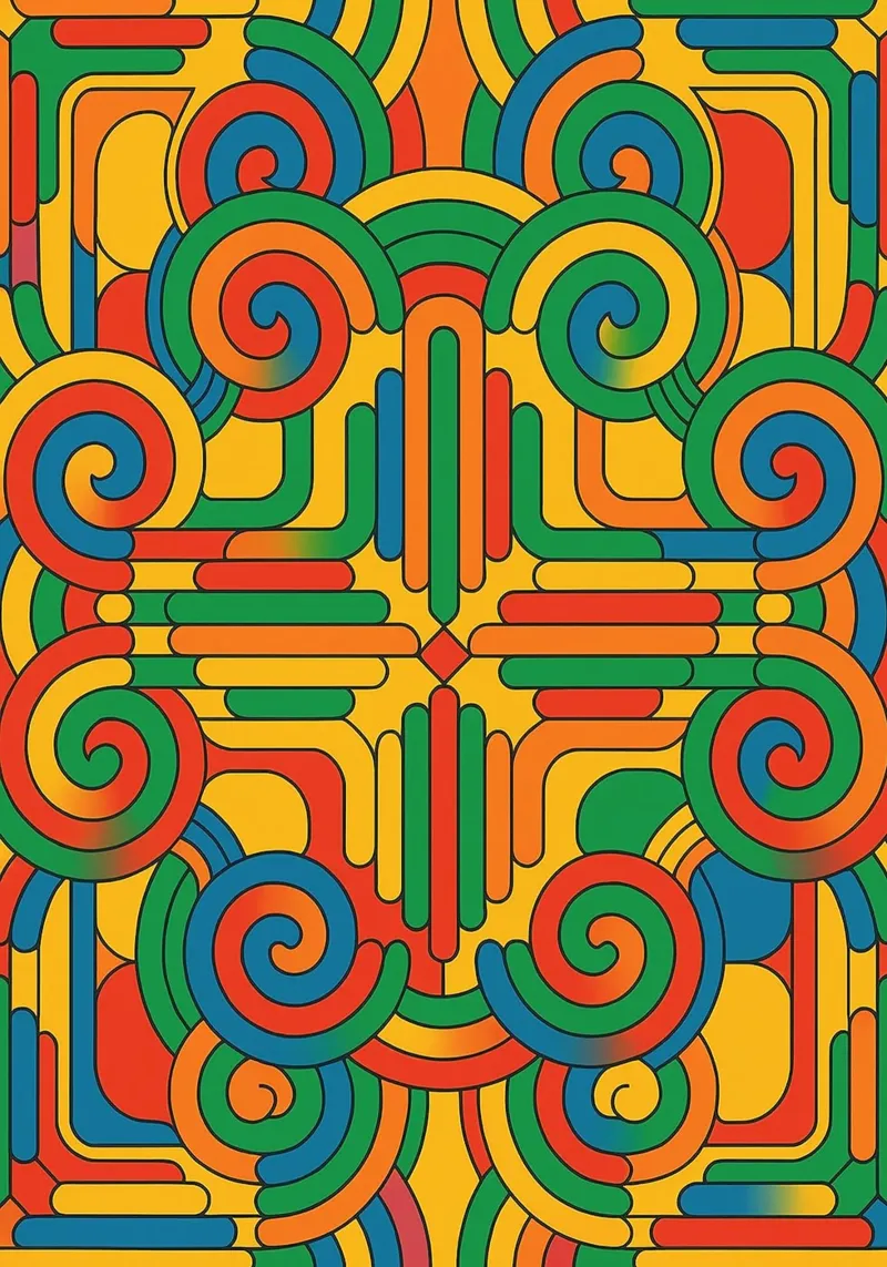 abstract spiral cross line vector canvas by oneway