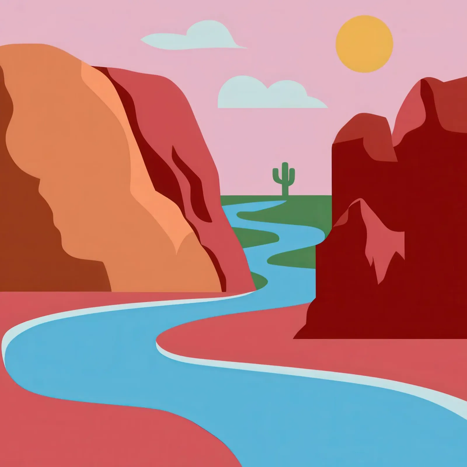 Serenità del fiume Canyon poster da Mossy Pigment