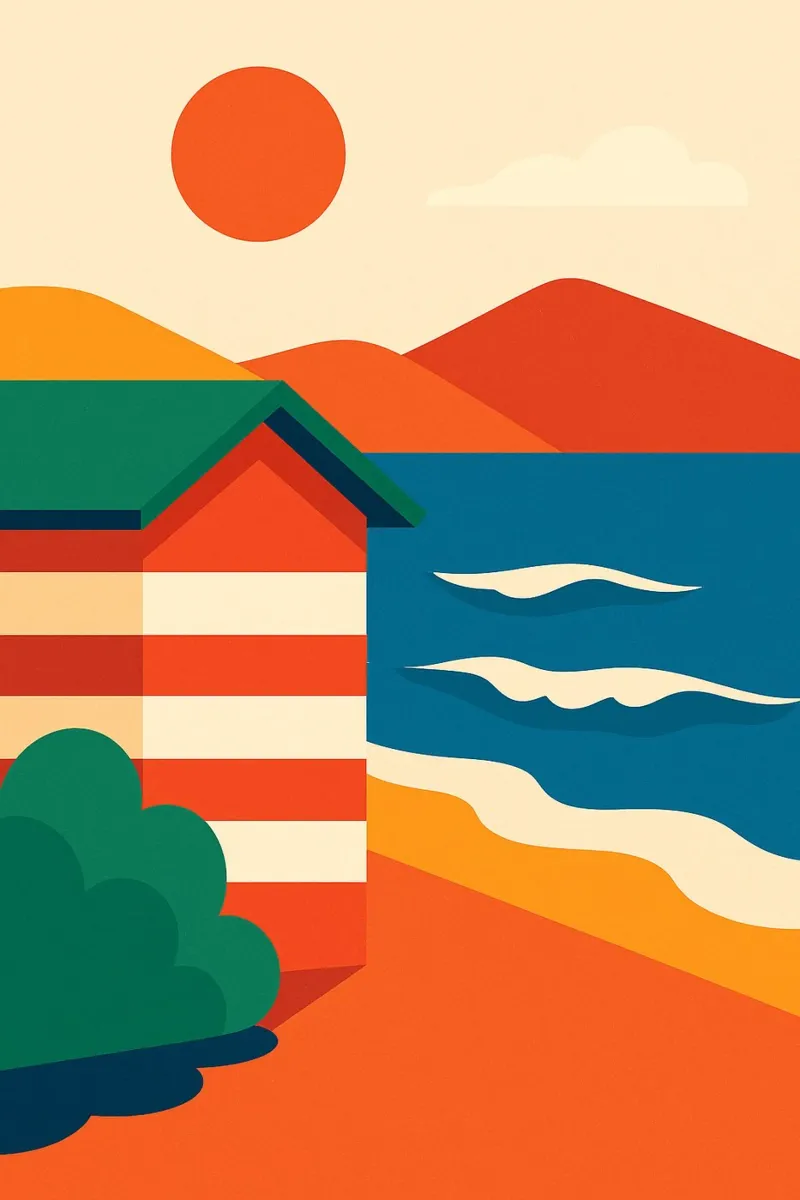Eternal summer in the striped hut hahnemühle by JETLAG | affiches voyage