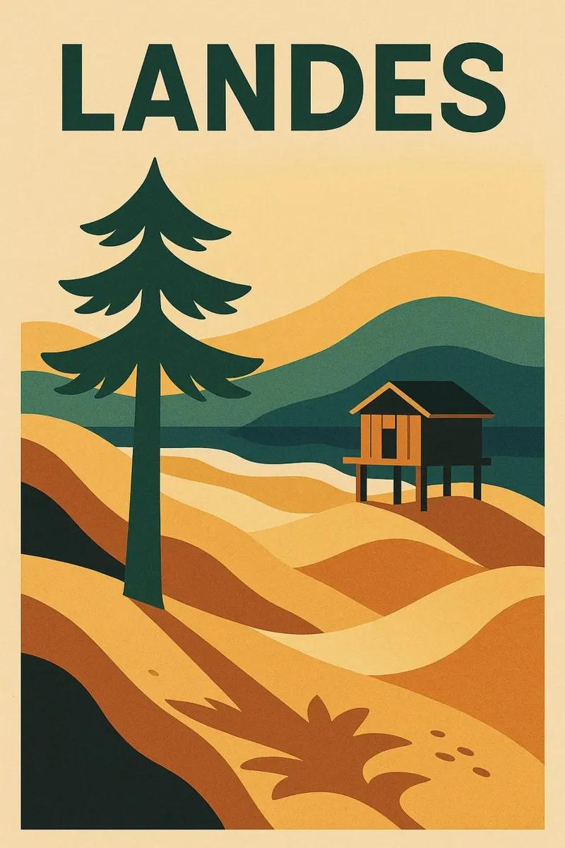 LANDES, the call of the dunes and pines poster with aluminum frame by JETLAG | affiches voyage