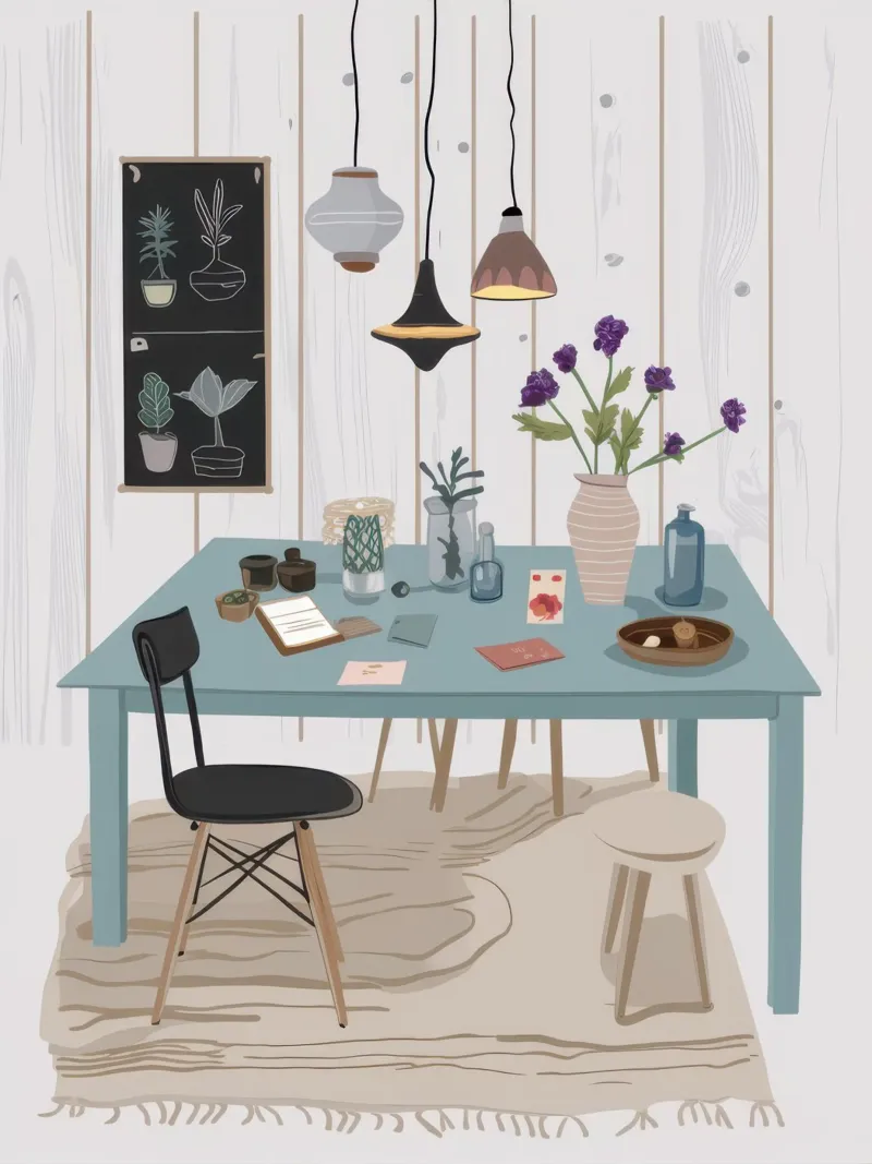 Eetkamer Krijtbord canvas met Baklijst van Hollow Years