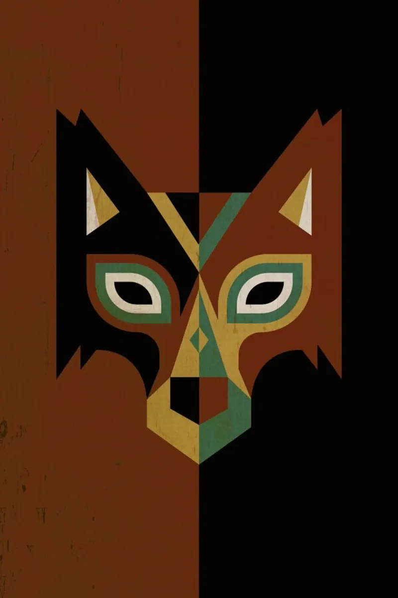 Wolf poster con telaio in legno da Oscar Odd Diodoro
