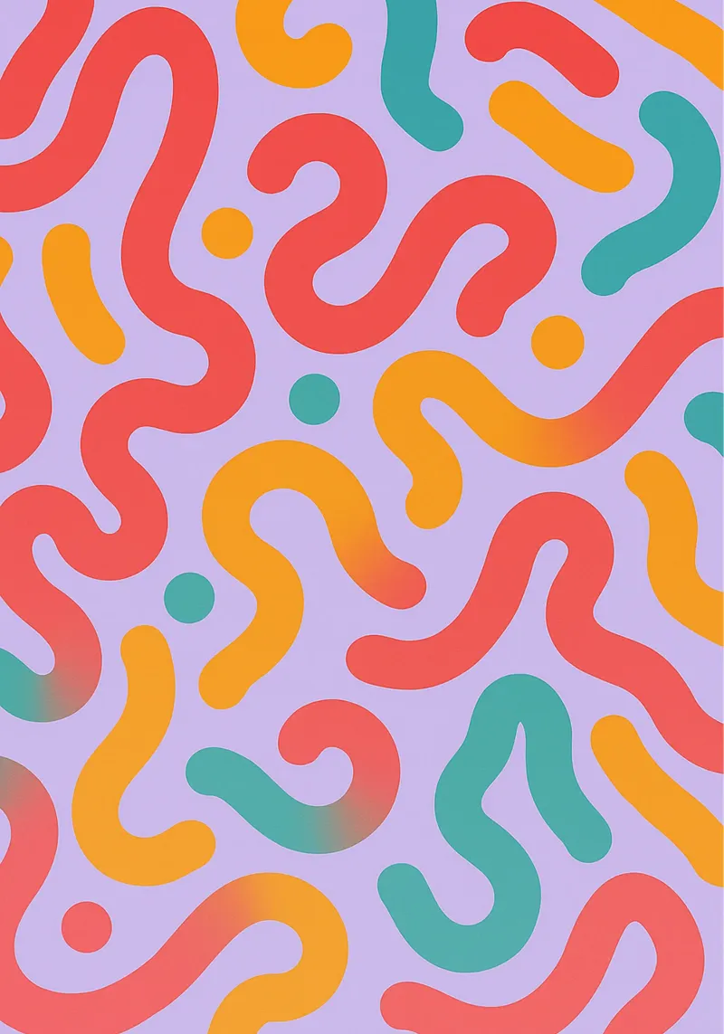 abstract worm line vector canvas by oneway