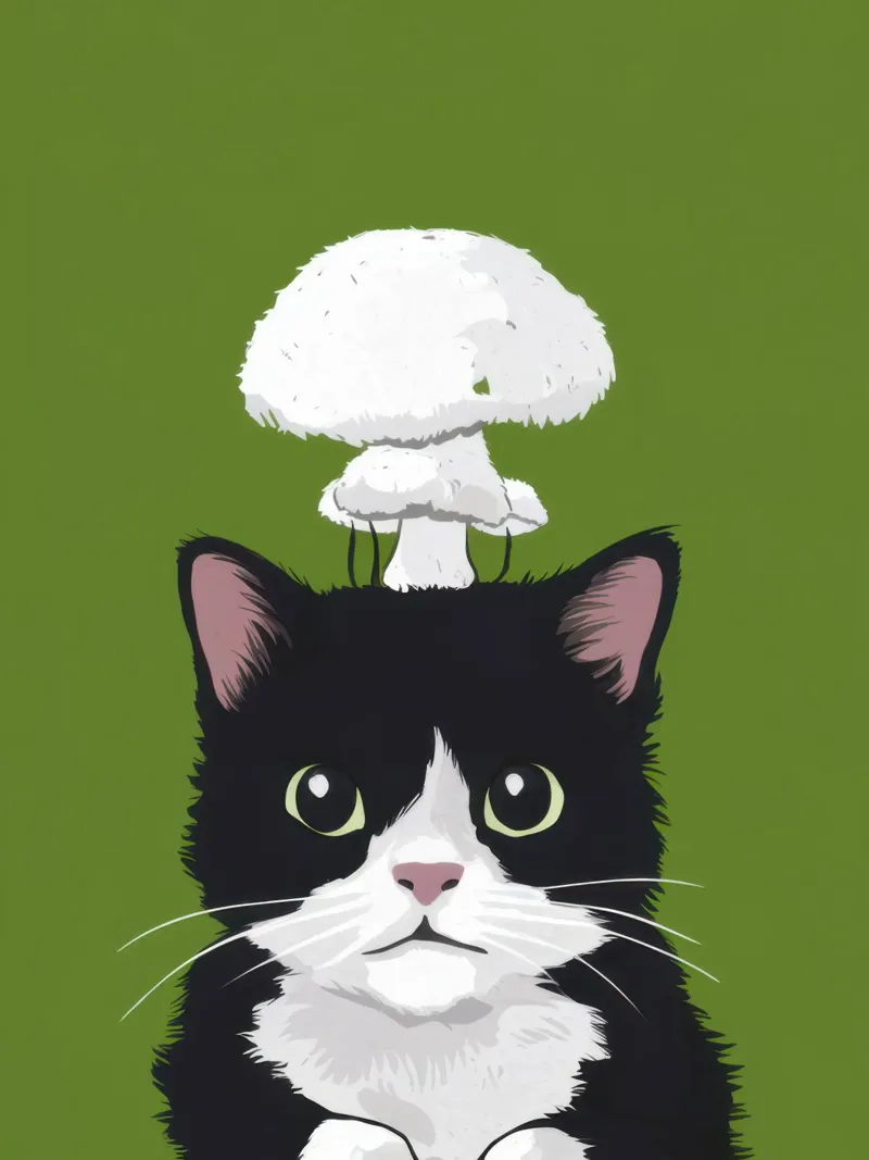 Mente esplosiva Felino poster con telaio in alluminio da Mossy Pigment