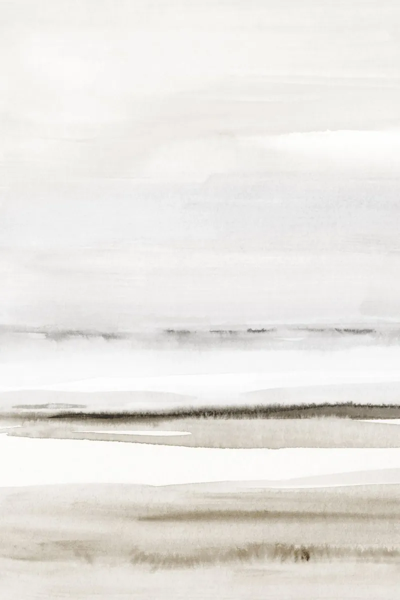 Minimalist shore in neutral colors 1/2 canvas by NouveauPrints