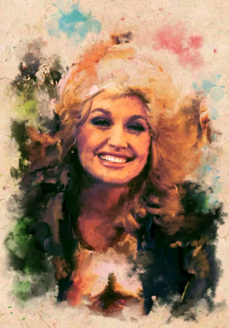 Arte di Dolly Parton pellicola backlit da Lembayung art