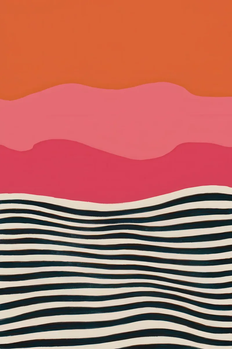 Onda monocromatica Horizon poster con telaio in plastica da Mossy Pigment
