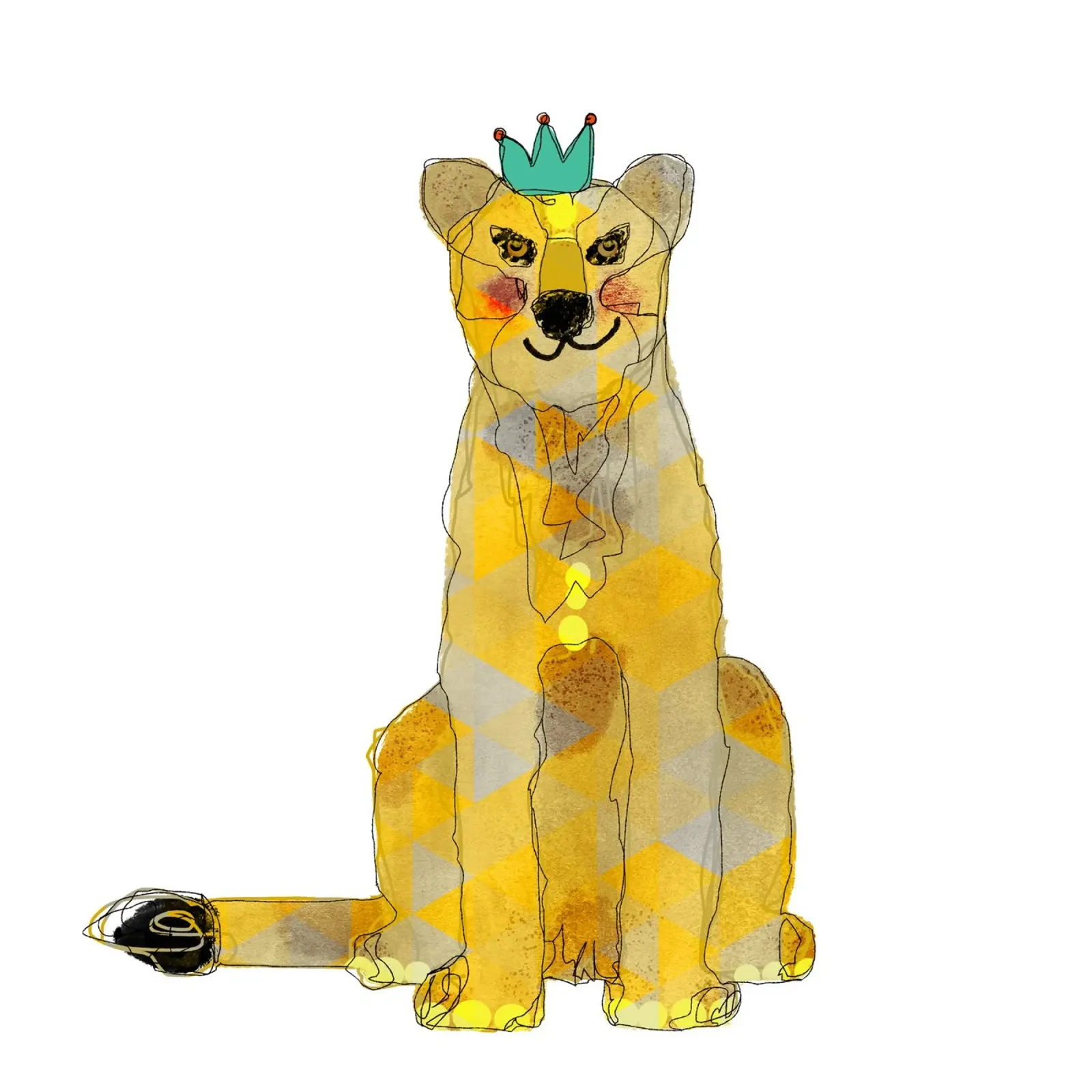 The Animal Royals - Queen Leona poster met kunststof frame van DesignDoula Illustration