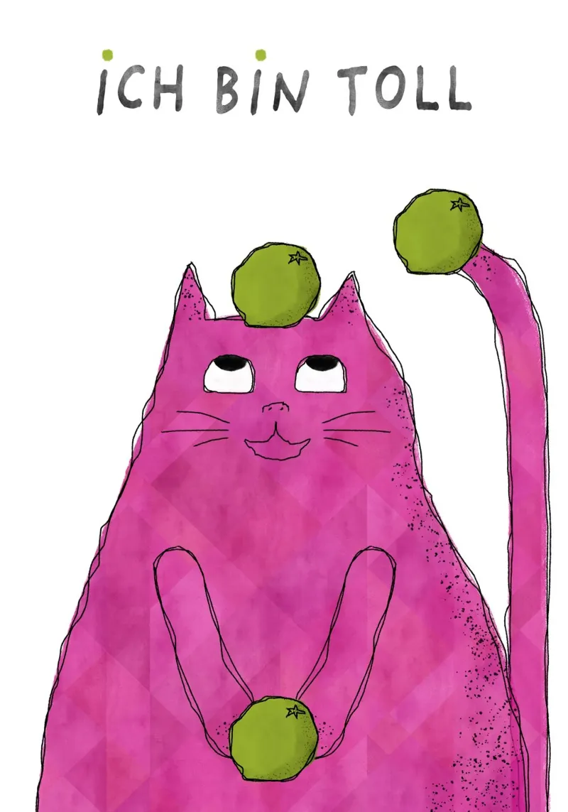 Affirmationsposter - Ich bin toll carta hahnemühle da DesignDoula Illustration
