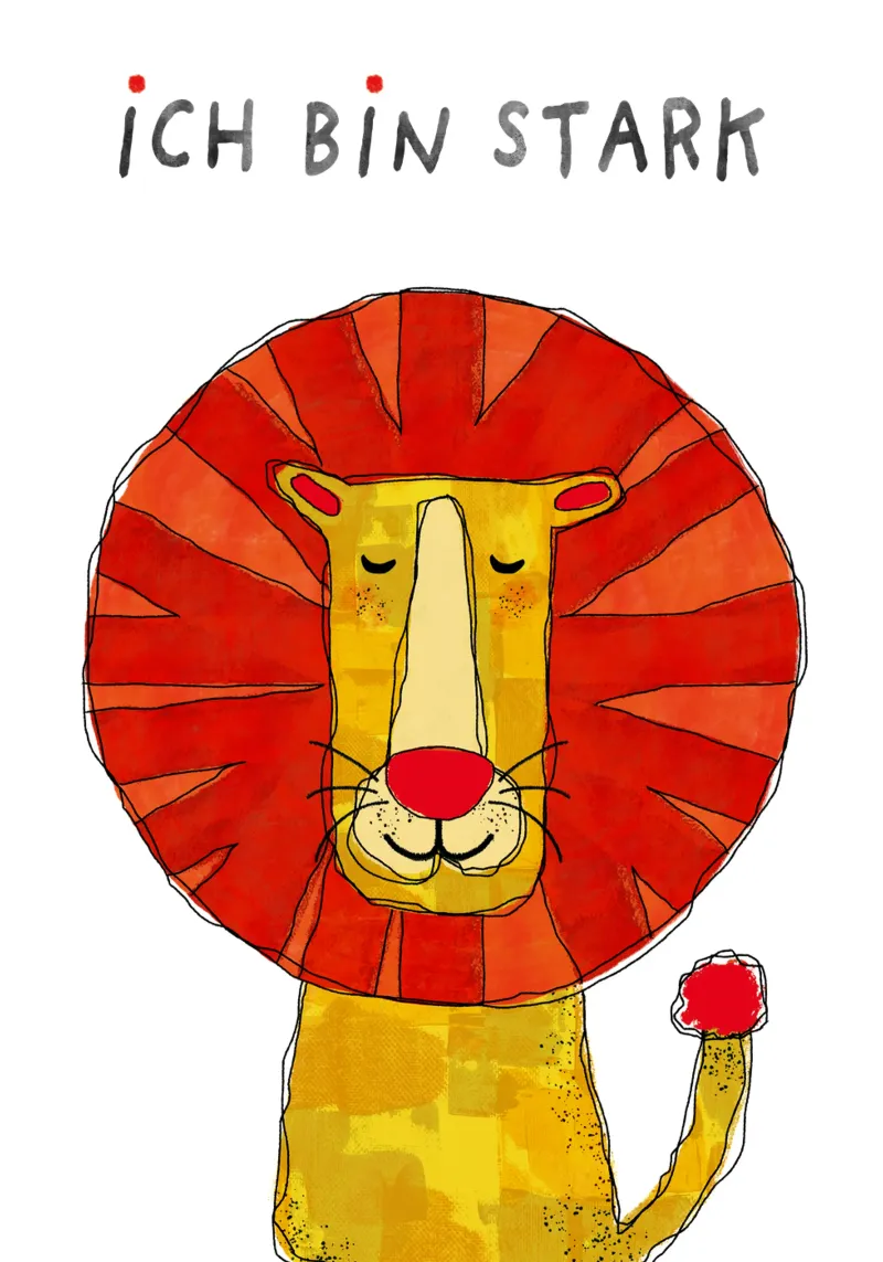 Affirmationsposter - Ich bin stark poster da DesignDoula Illustration