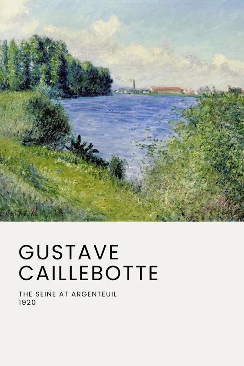 Caillebotte - The Seine at Argenteuil poster con telaio in plastica da Vintage by JUNIQE